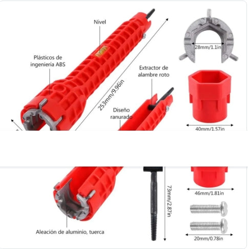 Llave Multifuncional 8 En 1 De Fregadero
