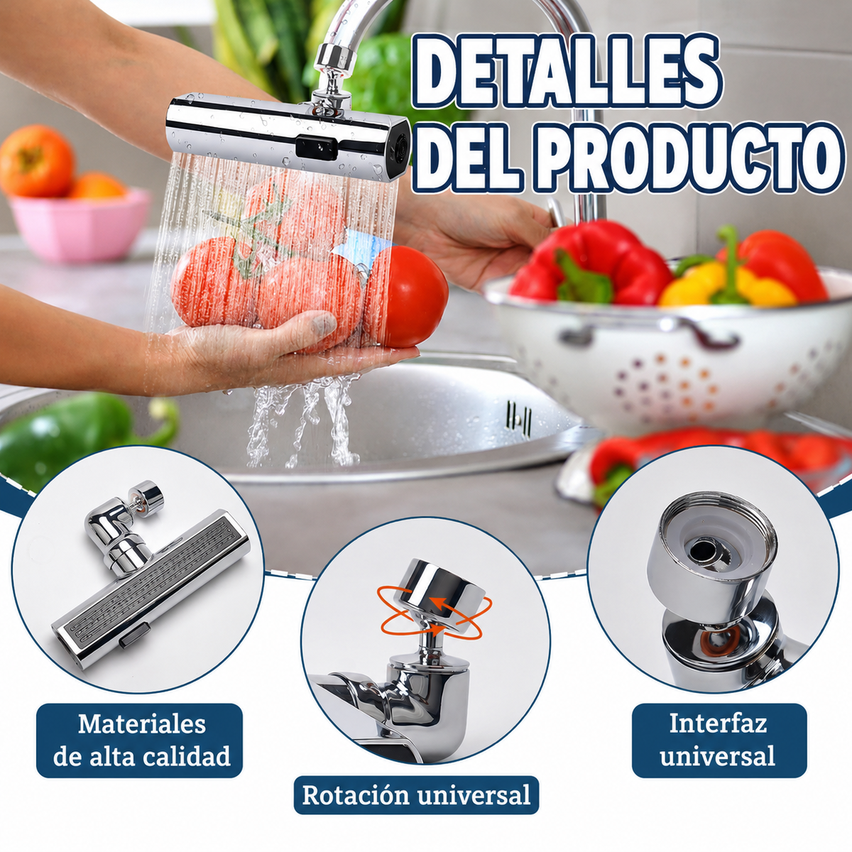 CABEZAL PARA GRIFO MULTIFUNCIONAL 4 EN 1